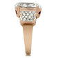 MAGL141 - IP Rose Gold(Ion Plating) Brass Ring with AAA Grade CZ  in Clear