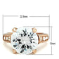 MAGL144 - IP Rose Gold(Ion Plating) Brass Ring with AAA Grade CZ  in Clear