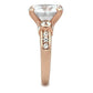MAGL144 - IP Rose Gold(Ion Plating) Brass Ring with AAA Grade CZ  in Clear