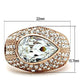 MAGL146 - IP Rose Gold(Ion Plating) Brass Ring with Top Grade Crystal  in Clear