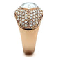MAGL146 - IP Rose Gold(Ion Plating) Brass Ring with Top Grade Crystal  in Clear