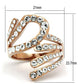 MAGL149 - IP Rose Gold(Ion Plating) Brass Ring with Top Grade Crystal  in Clear