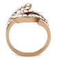 MAGL149 - IP Rose Gold(Ion Plating) Brass Ring with Top Grade Crystal  in Clear