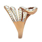 MAGL149 - IP Rose Gold(Ion Plating) Brass Ring with Top Grade Crystal  in Clear