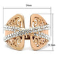 MAGL156 - IP Rose Gold(Ion Plating) Brass Ring with Top Grade Crystal  in Clear