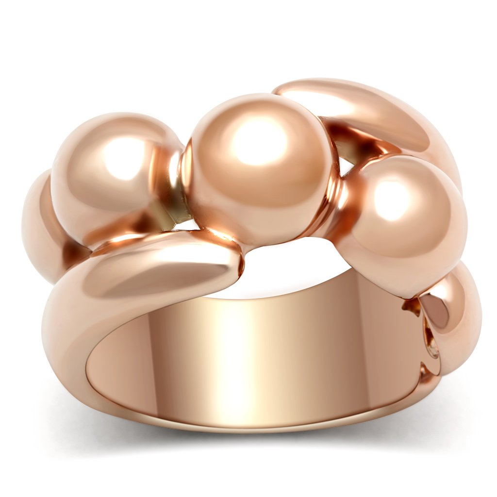 MAGL158 - IP Rose Gold(Ion Plating) Brass Ring with No Stone