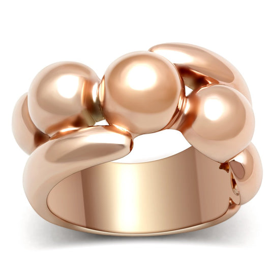 MAGL158 - IP Rose Gold(Ion Plating) Brass Ring with No Stone