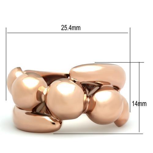 MAGL158 - IP Rose Gold(Ion Plating) Brass Ring with No Stone