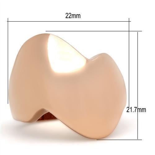 MAGL160 - IP Rose Gold(Ion Plating) Brass Ring with No Stone