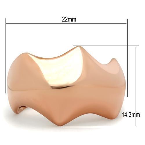 MAGL161 - IP Rose Gold(Ion Plating) Brass Ring with No Stone