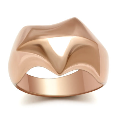 MAGL161 - IP Rose Gold(Ion Plating) Brass Ring with No Stone