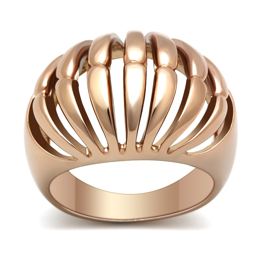 MAGL162 - IP Rose Gold(Ion Plating) Brass Ring with No Stone