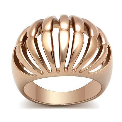 MAGL162 - IP Rose Gold(Ion Plating) Brass Ring with No Stone