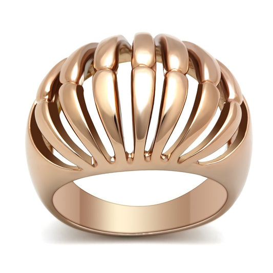 MAGL162 - IP Rose Gold(Ion Plating) Brass Ring with No Stone
