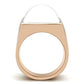 MAGL164 - IP Rose Gold(Ion Plating) Brass Ring with Synthetic Synthetic Stone in White