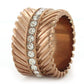 MAGL202 - IP Rose Gold(Ion Plating) Brass Ring with Top Grade Crystal  in Clear