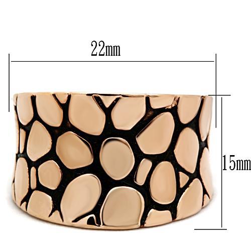 MAGL204 - IP Rose Gold(Ion Plating) Brass Ring with No Stone