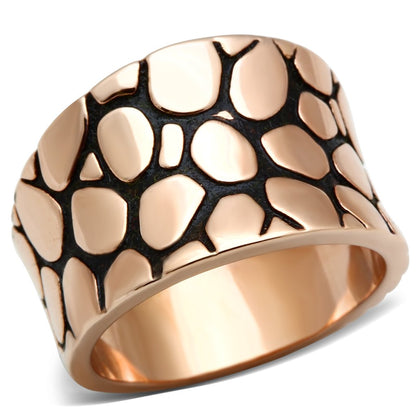 MAGL204 - IP Rose Gold(Ion Plating) Brass Ring with No Stone