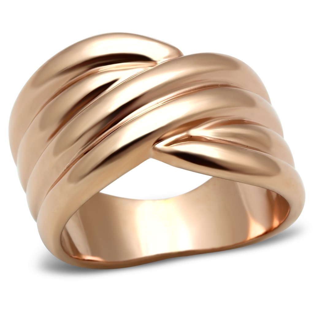 MAGL205 - IP Rose Gold(Ion Plating) Brass Ring with No Stone