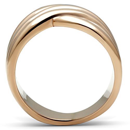 MAGL205 - IP Rose Gold(Ion Plating) Brass Ring with No Stone