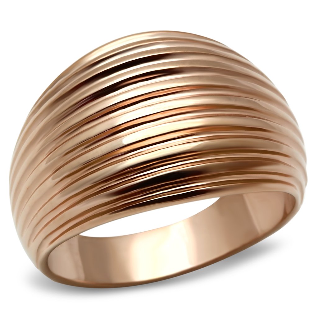 MAGL206 - IP Rose Gold(Ion Plating) Brass Ring with No Stone