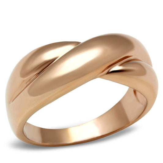 MAGL208 - IP Rose Gold(Ion Plating) Brass Ring with No Stone