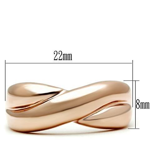 MAGL208 - IP Rose Gold(Ion Plating) Brass Ring with No Stone