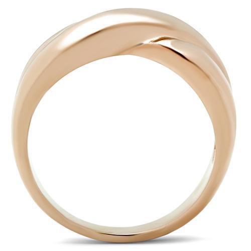 MAGL208 - IP Rose Gold(Ion Plating) Brass Ring with No Stone