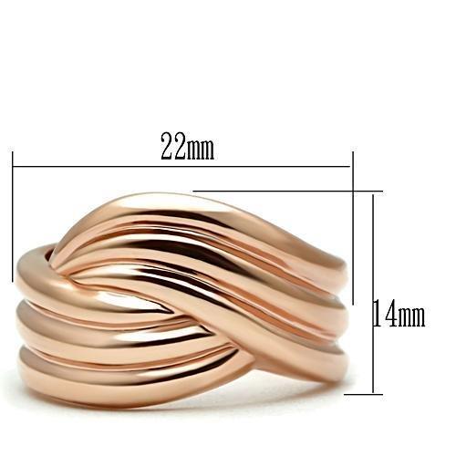 MAGL209 - IP Rose Gold(Ion Plating) Brass Ring with No Stone