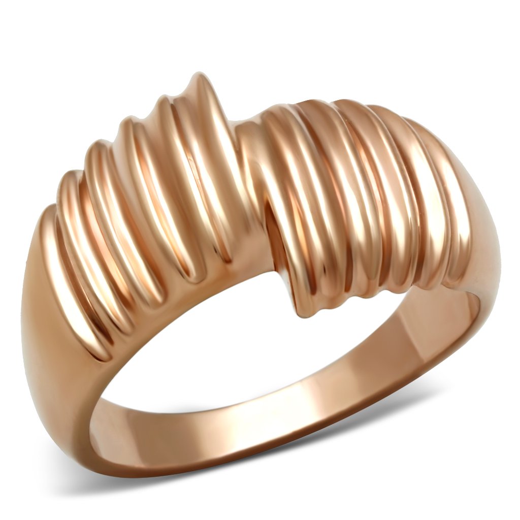 MAGL212 - IP Rose Gold(Ion Plating) Brass Ring with No Stone