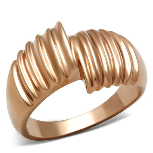 MAGL212 - IP Rose Gold(Ion Plating) Brass Ring with No Stone