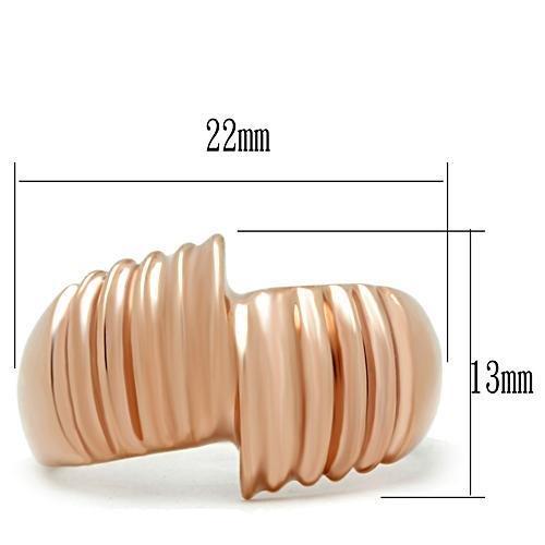 MAGL212 - IP Rose Gold(Ion Plating) Brass Ring with No Stone