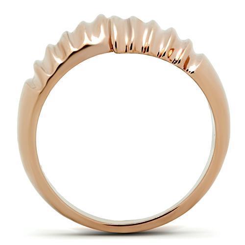 MAGL212 - IP Rose Gold(Ion Plating) Brass Ring with No Stone
