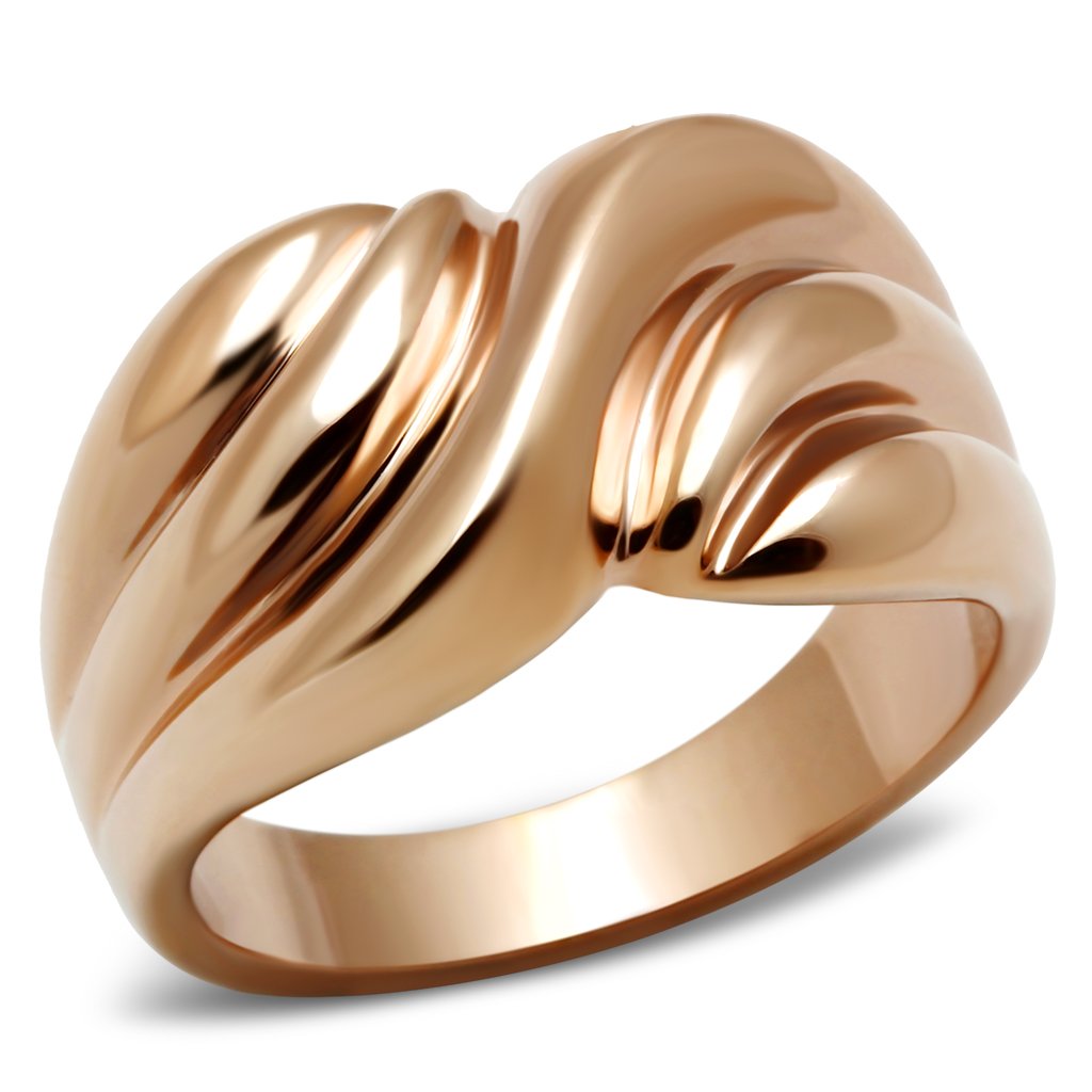 MAGL214 - IP Rose Gold(Ion Plating) Brass Ring with No Stone