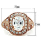 MAGL215 - IP Rose Gold(Ion Plating) Brass Ring with AAA Grade CZ  in Clear