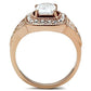 MAGL215 - IP Rose Gold(Ion Plating) Brass Ring with AAA Grade CZ  in Clear