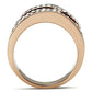 MAGL217 - IP Rose Gold(Ion Plating) Brass Ring with Top Grade Crystal  in Smoked Quartz