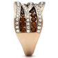 MAGL217 - IP Rose Gold(Ion Plating) Brass Ring with Top Grade Crystal  in Smoked Quartz