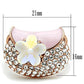 MAGL220 - IP Rose Gold(Ion Plating) Brass Ring with Top Grade Crystal  in Clear