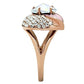 MAGL220 - IP Rose Gold(Ion Plating) Brass Ring with Top Grade Crystal  in Clear