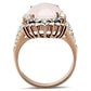MAGL225 - IP Rose Gold(Ion Plating) Brass Ring with Precious Stone PINK CRYSTAL in Light Rose
