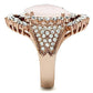 MAGL225 - IP Rose Gold(Ion Plating) Brass Ring with Precious Stone PINK CRYSTAL in Light Rose
