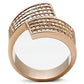 MAGL229 - IP Rose Gold(Ion Plating) Brass Ring with Top Grade Crystal  in Multi Color