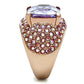 MAGL230 - IP Rose Gold(Ion Plating) Brass Ring with AAA Grade CZ  in Light Amethyst