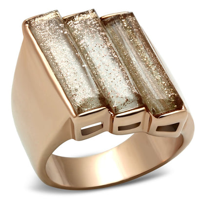 MAGL231 - IP Rose Gold(Ion Plating) Brass Ring with Synthetic Spinel in Topaz