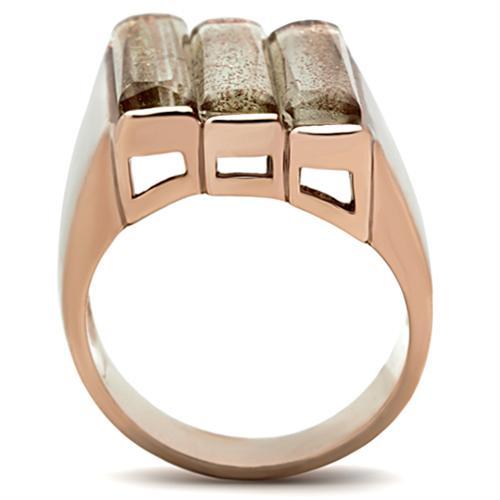 MAGL231 - IP Rose Gold(Ion Plating) Brass Ring with Synthetic Spinel in Topaz