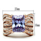 MAGL236 - IP Rose Gold(Ion Plating) Brass Ring with AAA Grade CZ  in Light Amethyst