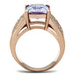 MAGL236 - IP Rose Gold(Ion Plating) Brass Ring with AAA Grade CZ  in Light Amethyst
