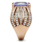MAGL236 - IP Rose Gold(Ion Plating) Brass Ring with AAA Grade CZ  in Light Amethyst