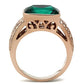MAGL240 - IP Rose Gold(Ion Plating) Brass Ring with Synthetic Synthetic Glass in Blue Zircon